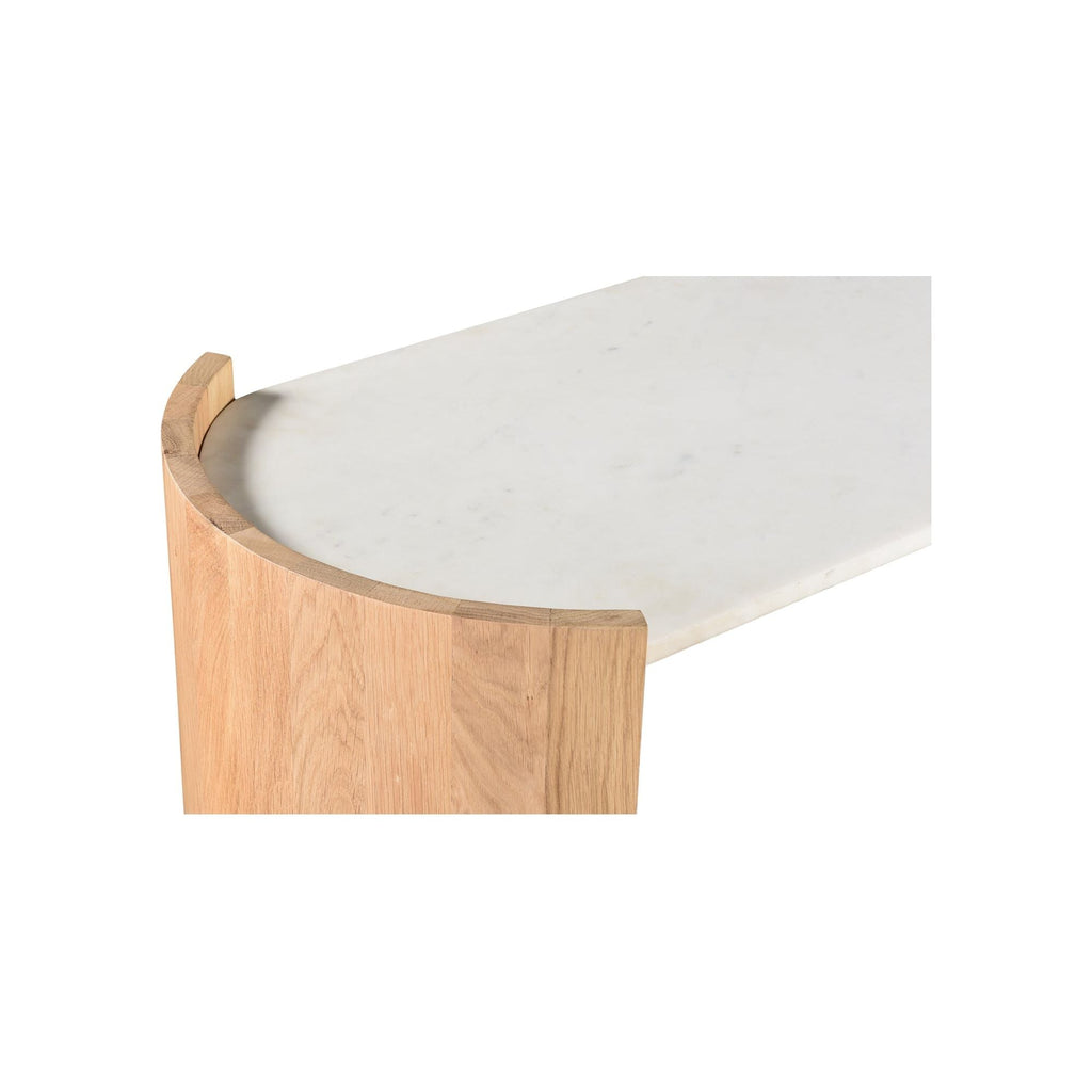 Marbre et bois contemporains avec plateau en pierre pour entrée