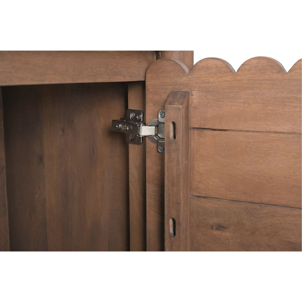 Bois de manguier traditionnel avec 4 portes et quincaillerie en laiton pour la salle à manger