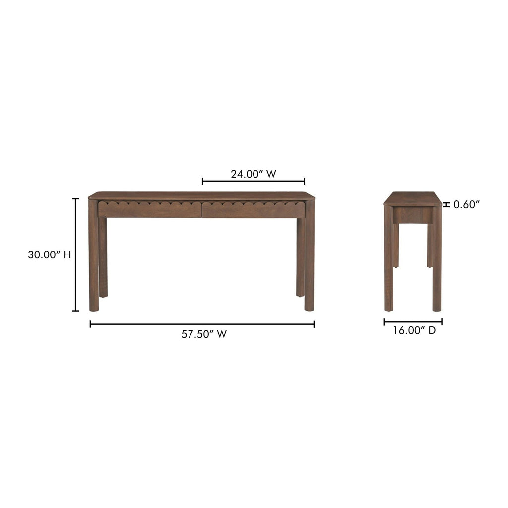 Bois et métal traditionnels avec tiroirs et finition marron vintage pour l'entrée
