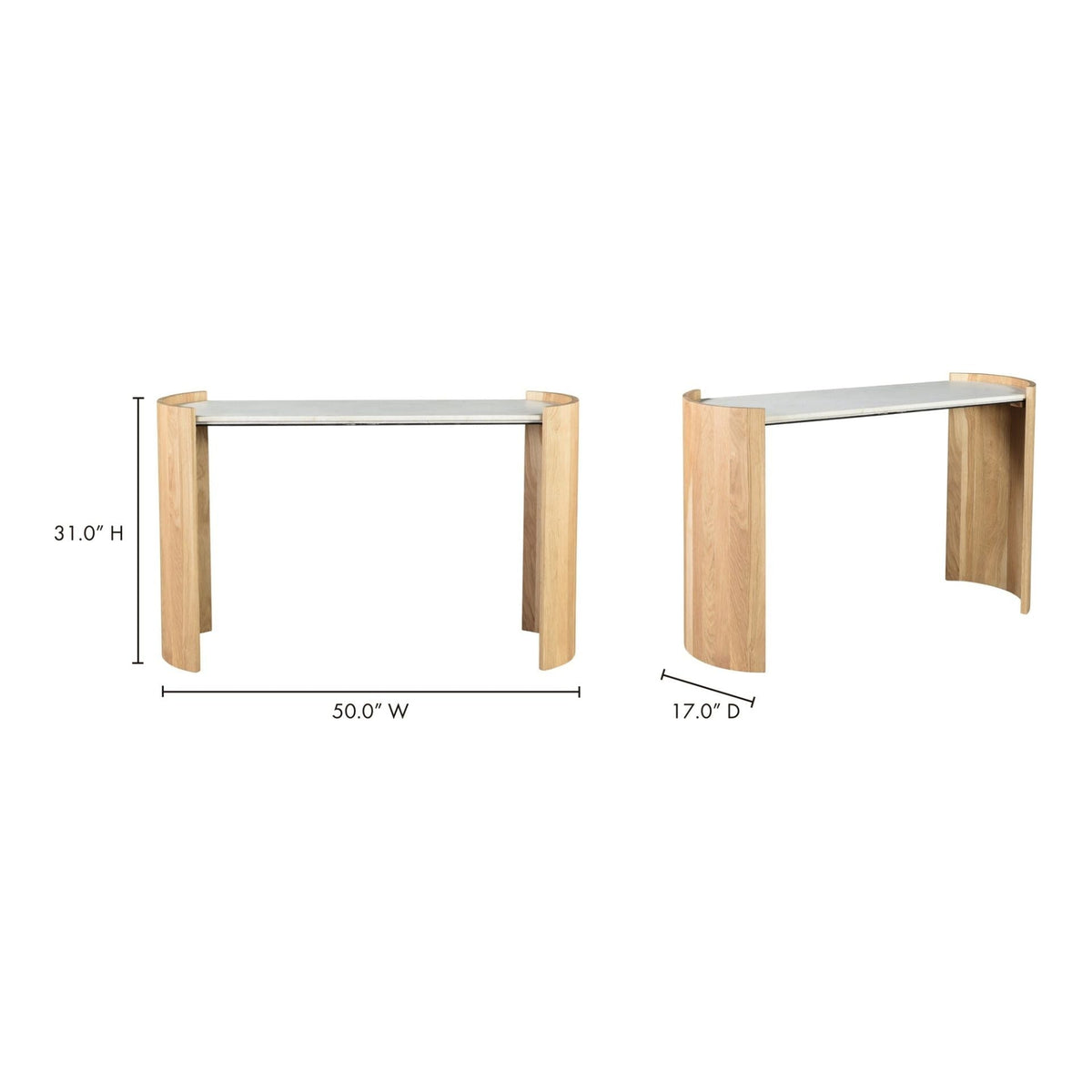 Marbre et bois contemporains avec plateau en pierre pour entrée