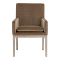 Chaise de salle à manger transitionnelle en velours avec assise en mousse haute densité et base en bois massif pour la salle à manger