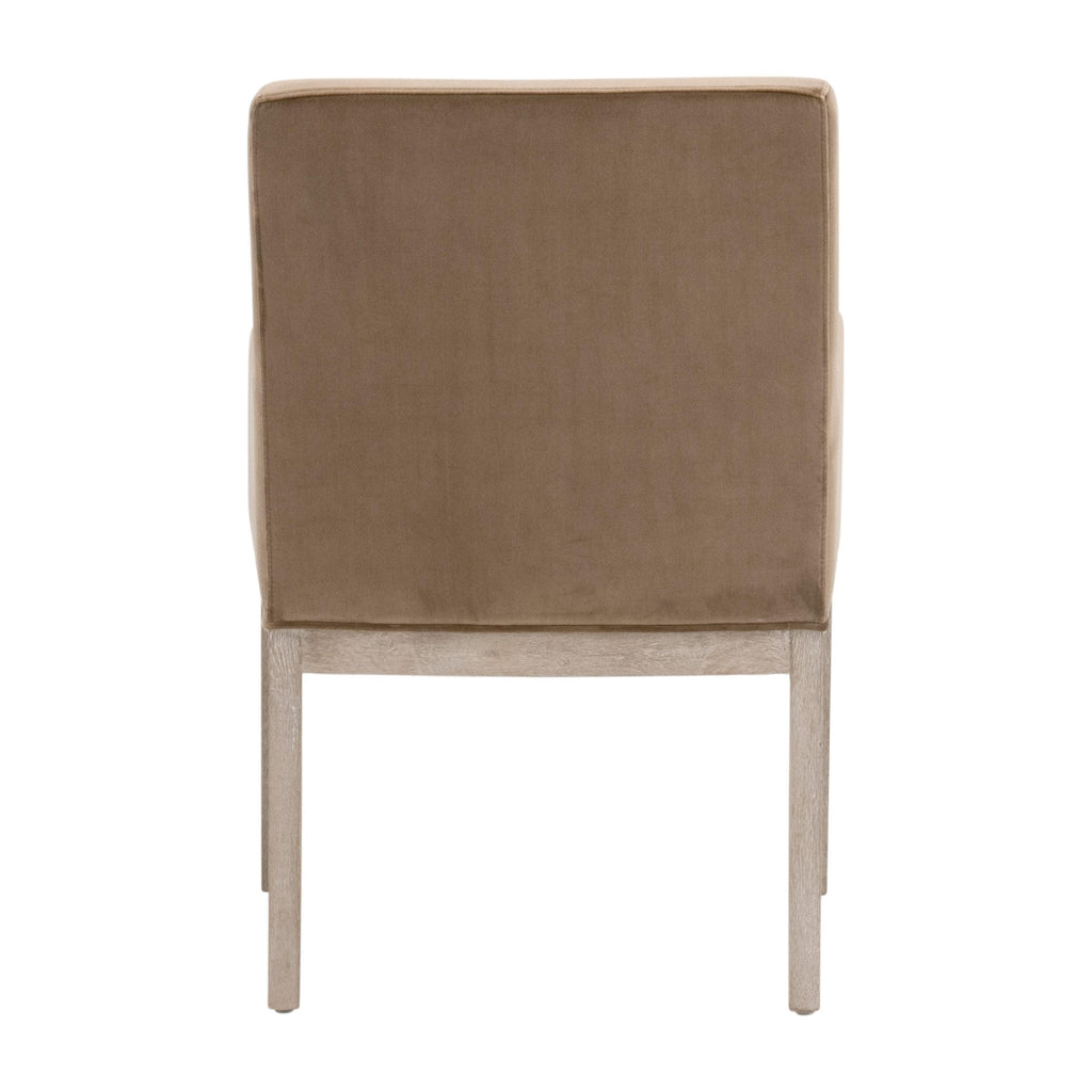 Chaise de salle à manger transitionnelle en velours avec assise en mousse haute densité et base en bois massif pour la salle à manger
