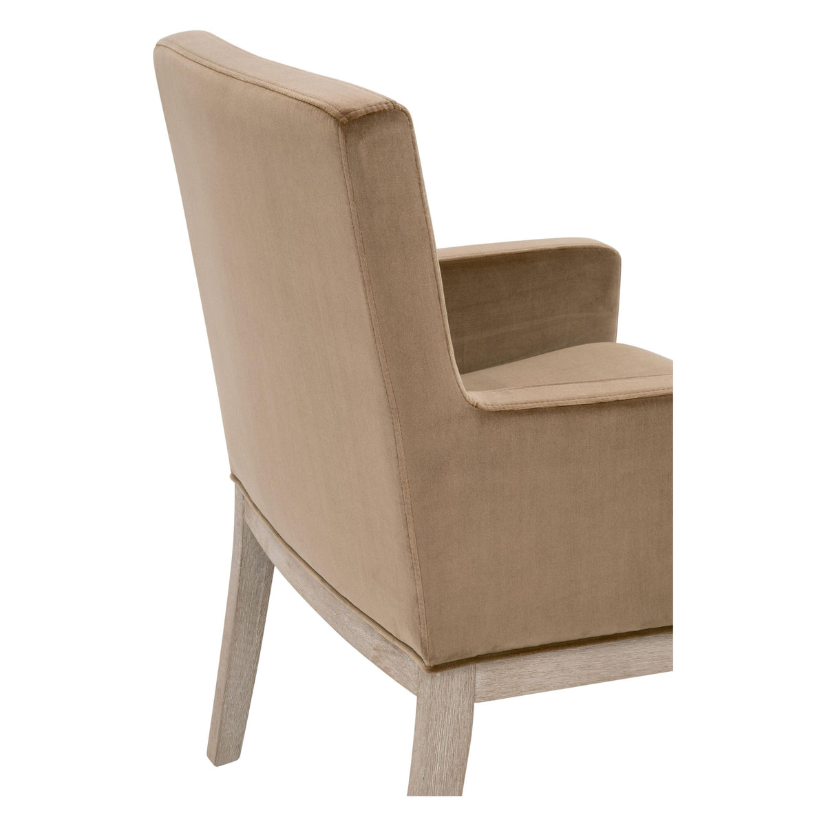 Chaise de salle à manger transitionnelle en velours avec assise en mousse haute densité et base en bois massif pour la salle à manger
