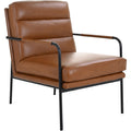 Fauteuil moderne en cuir pleine fleur avec cadre en métal thermolaqué pour salon