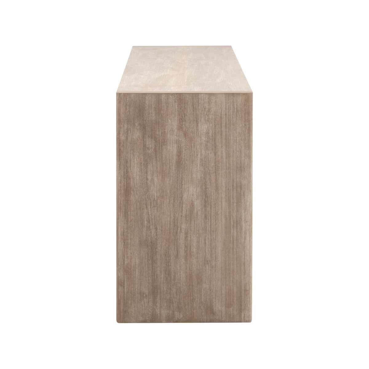 Bois de transition avec accents de bronze et étagère ouverte pour salle à manger