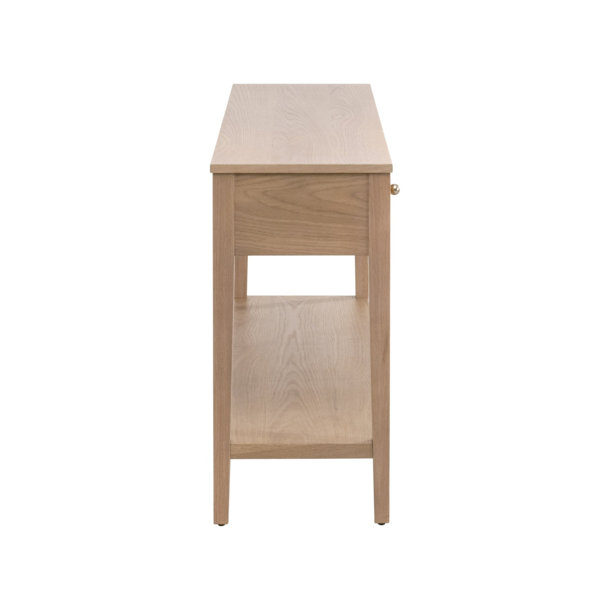 Console bois et métal à 3 tiroirs avec quincaillerie en laiton pour entrée
