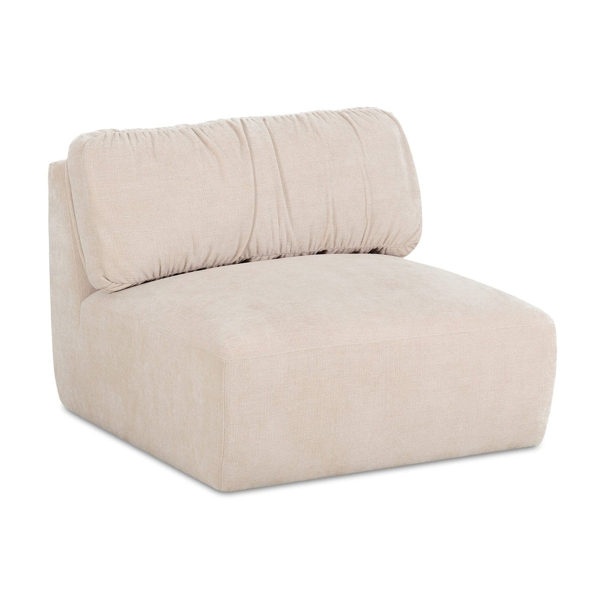 Chaise longue vintage avec coussin de dos surdimensionné en fausse plume pour le salon