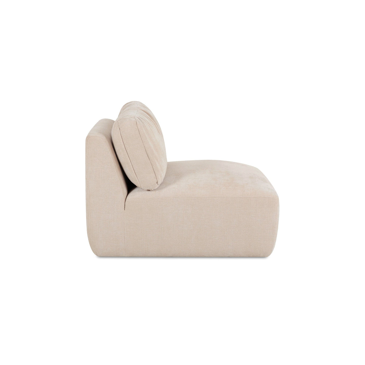 Chaise longue vintage avec coussin de dos surdimensionné en fausse plume pour le salon