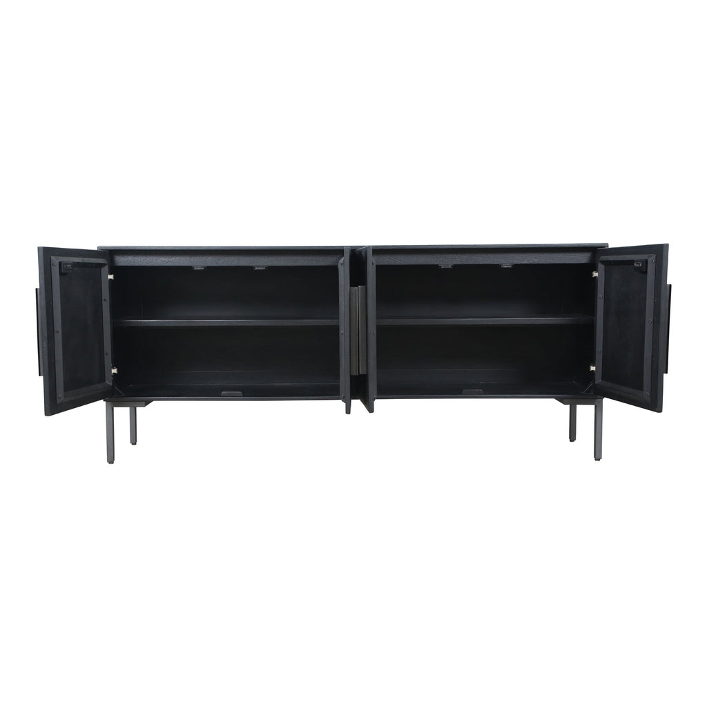 Bois noir moderne avec accents de fer et finition gris élégant pour salle à manger