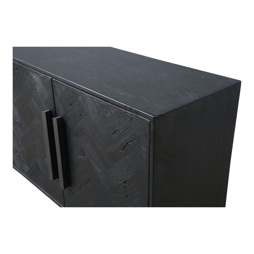 Bois noir moderne avec accents de fer et finition gris élégant pour salle à manger