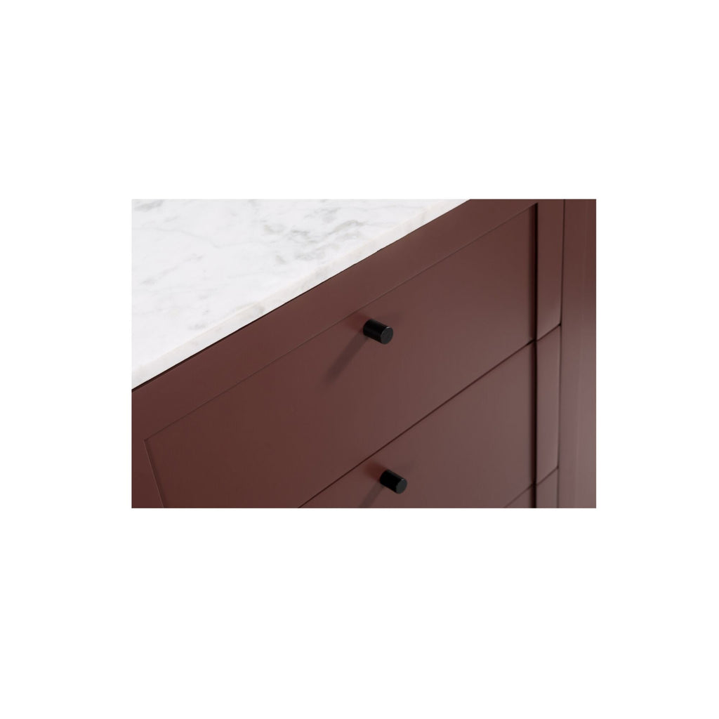 Buffet Contemporain en Bois avec Plateau en Marbre, 2 Portes et 3 Tiroirs à Fermeture Douce pour Salle à Manger
