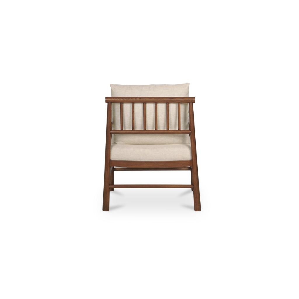 Bois traditionnel avec coussin rembourré crème pour salon