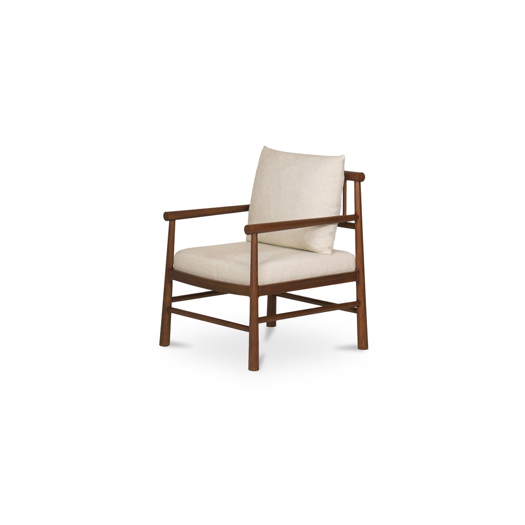 Bois traditionnel avec coussin rembourré crème pour salon