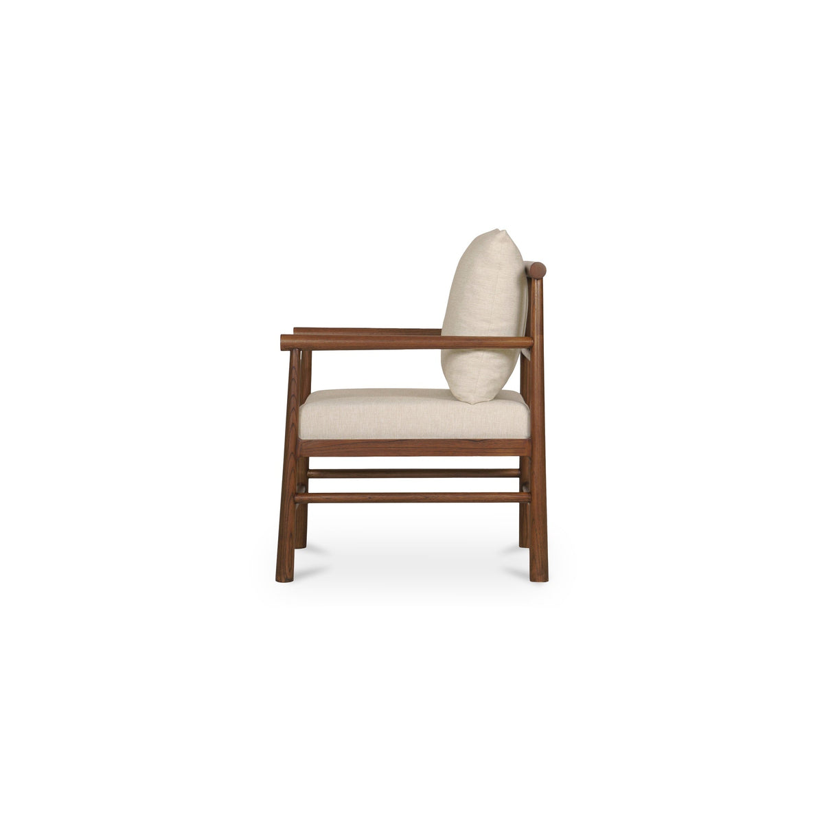 Bois traditionnel avec coussin rembourré crème pour salon
