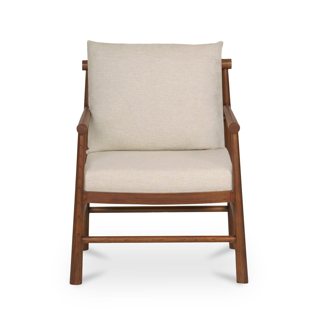 Bois traditionnel avec coussin rembourré crème pour salon