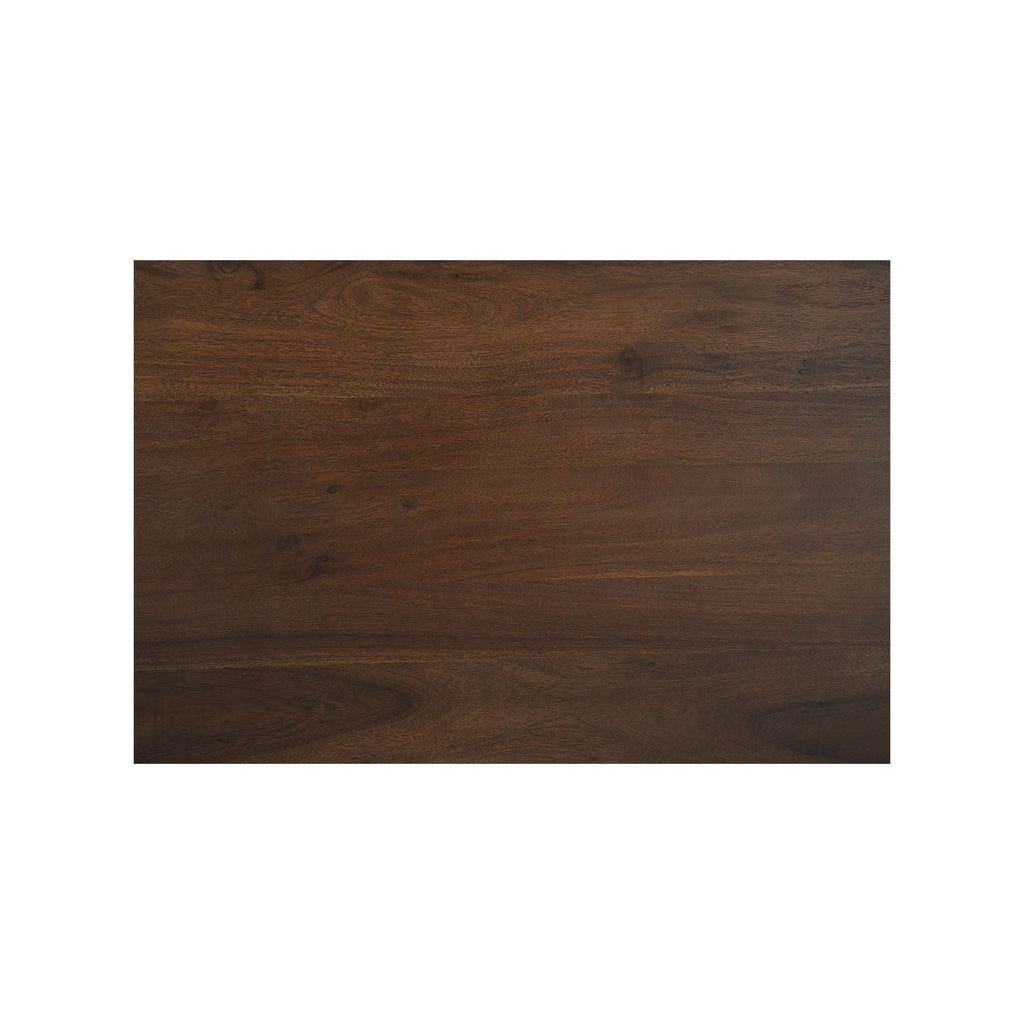 Bois d'acacia massif du milieu du siècle avec texture géométrique et étagères réglables pour salle à manger