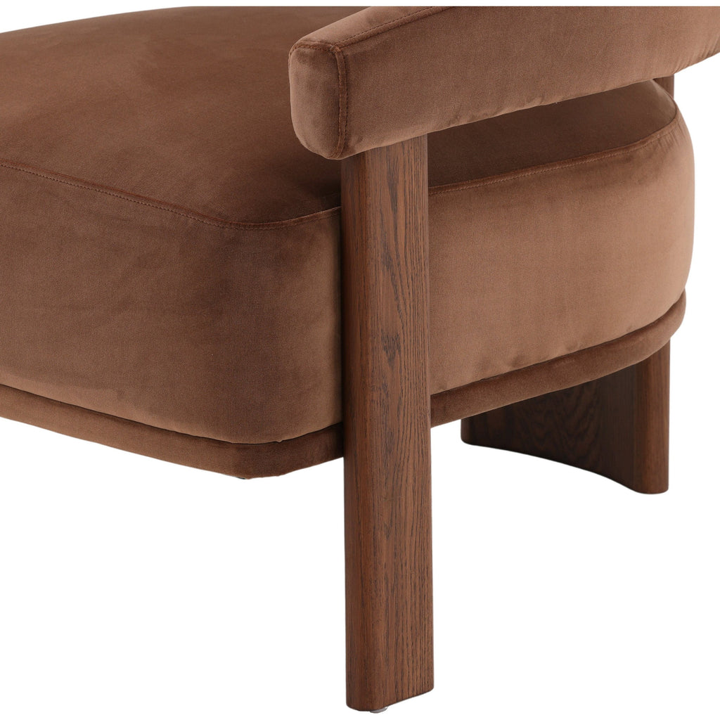 Fauteuil classique en bois rembourré avec accoudoirs et profil matelassé décontracté pour salon