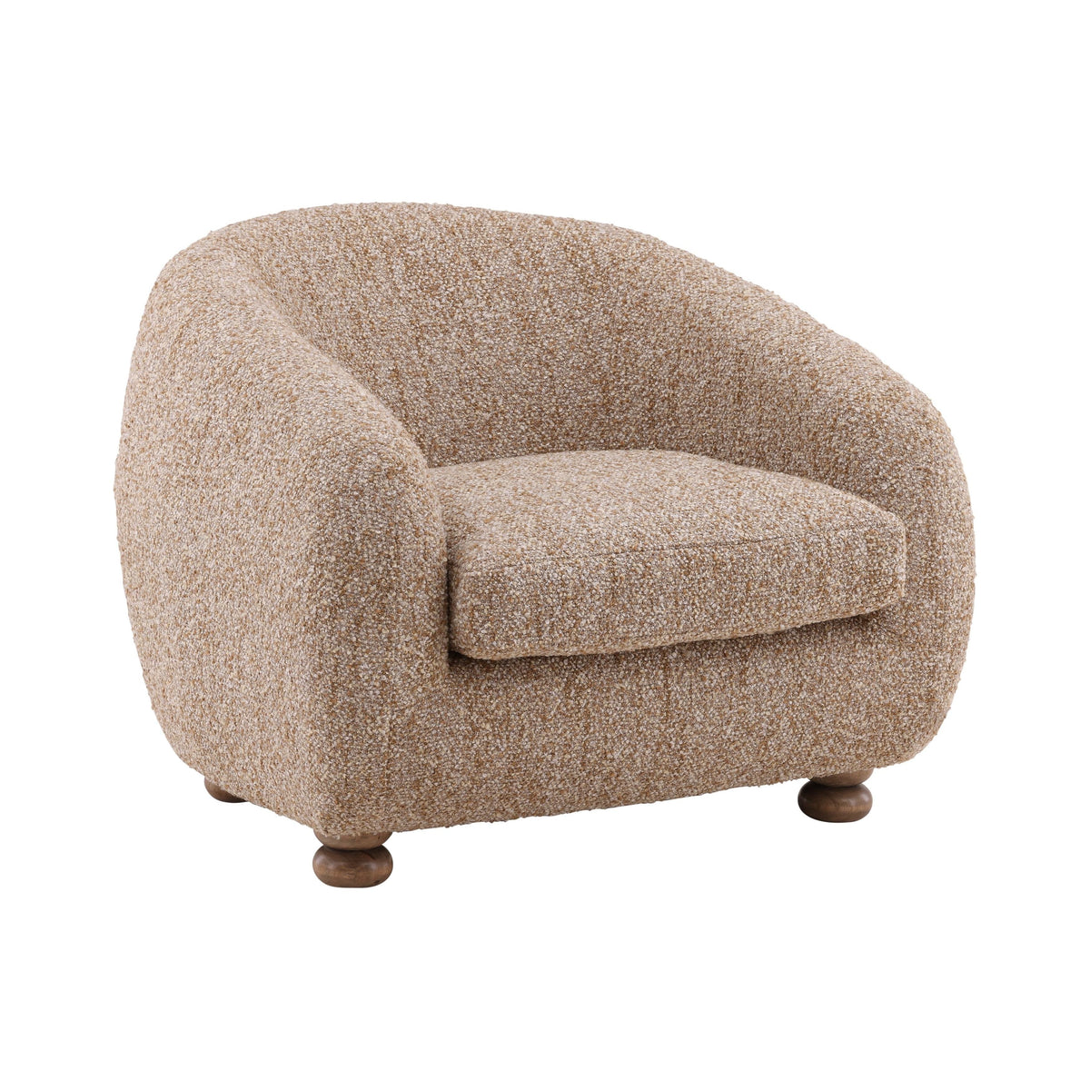 Fauteuil classique en bois rembourré avec accoudoirs et silhouette structurée pour le salon