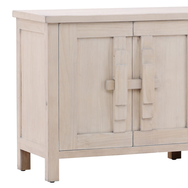 Bois blanc classique avec rangements généreux et finition soignée pour la salle à manger