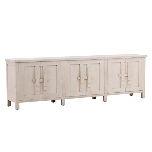Bois blanc classique avec rangements généreux et finition soignée pour la salle à manger