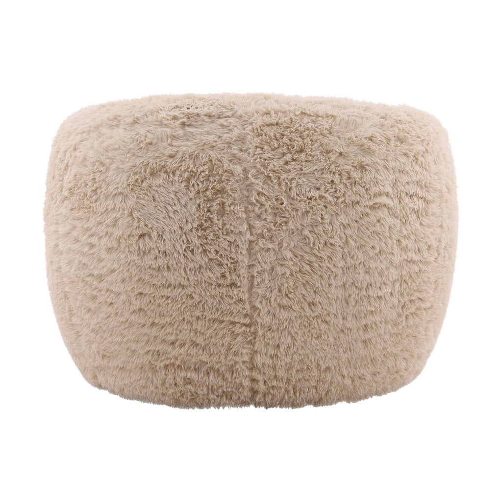 Fauteuil rembourré en tissu crème moderne avec coussin moelleux pour le salon
