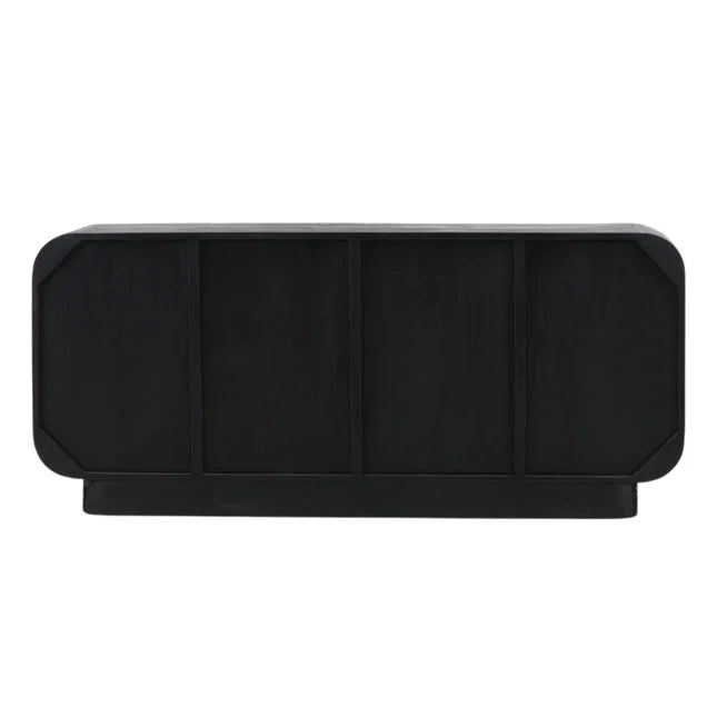 Bois noir moderne avec finition élégante et grand rangement pour salle à manger