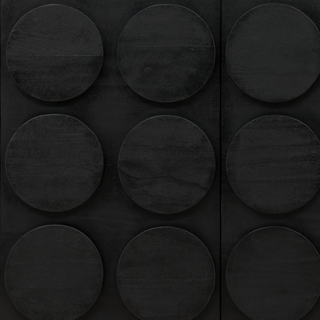 Bois noir moderne avec finition élégante et grand rangement pour salle à manger