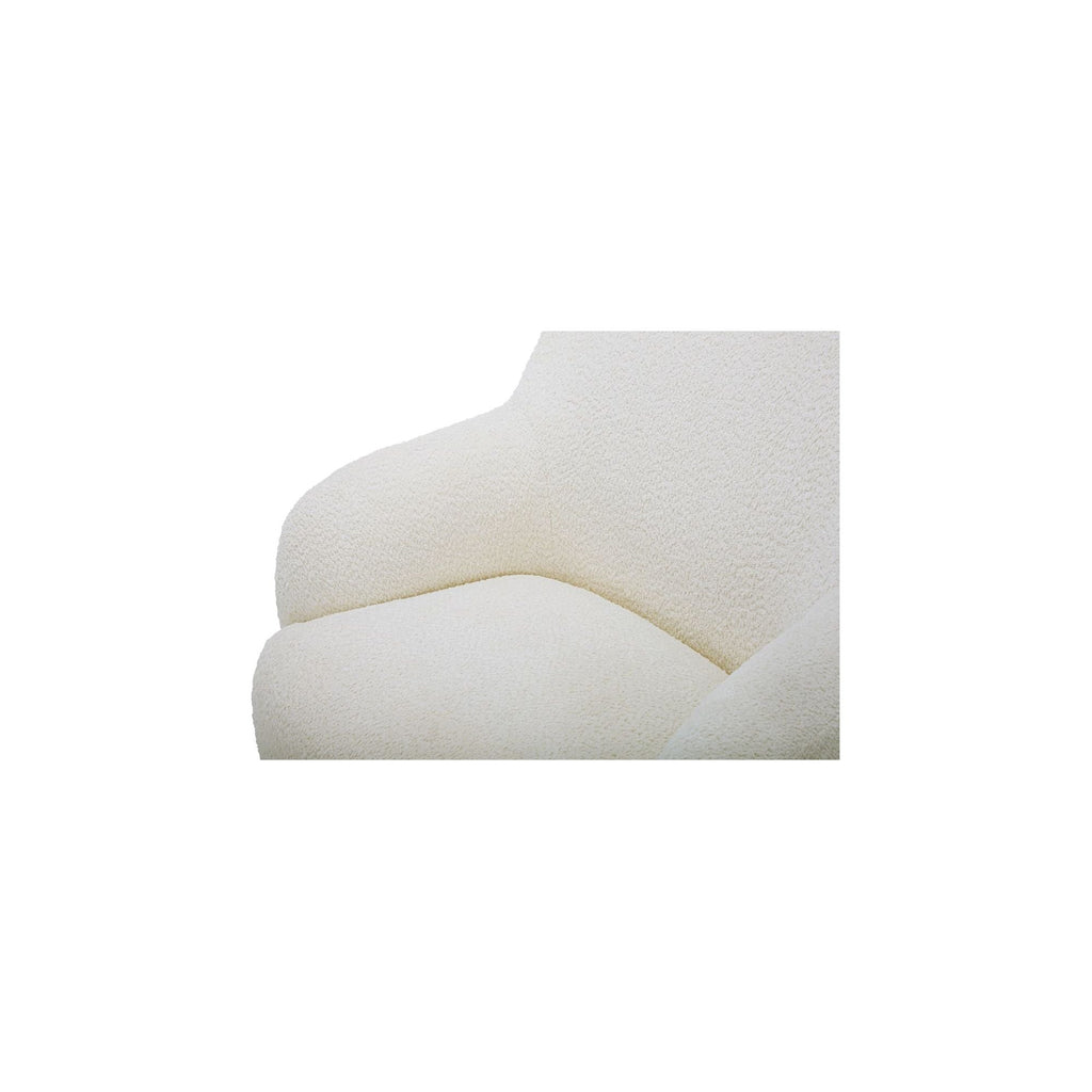Fauteuil moderne en polyester à dossier haut, accoudoirs arrondis et assise en mousse/fibre pour salon