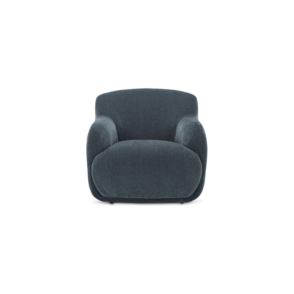 Fauteuil moderne en polyester à dossier haut, accoudoirs arrondis et assise en mousse/fibre pour salon