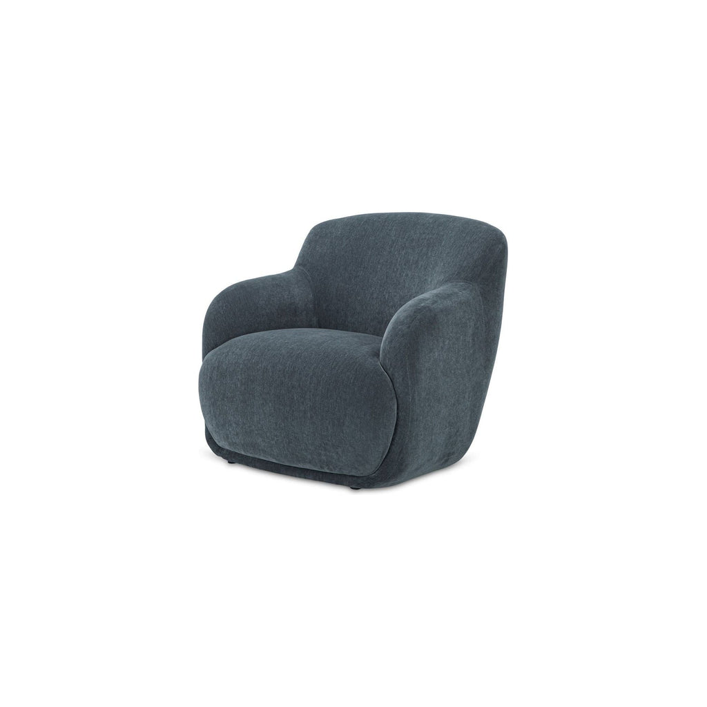 Fauteuil moderne en polyester à dossier haut, accoudoirs arrondis et assise en mousse/fibre pour salon