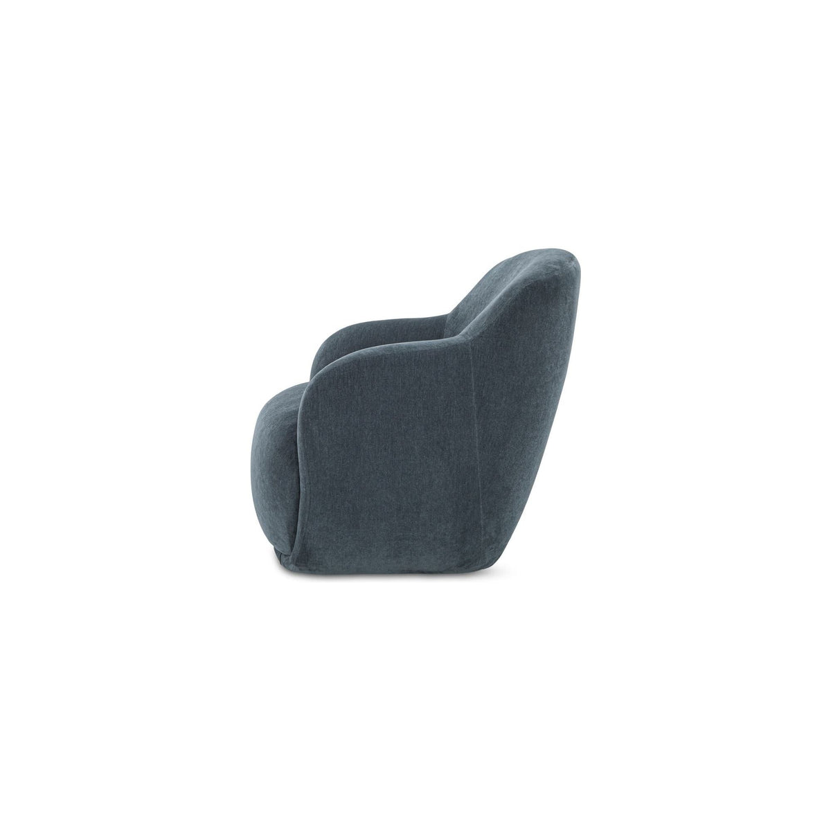 Fauteuil moderne en polyester à dossier haut, accoudoirs arrondis et assise en mousse/fibre pour salon