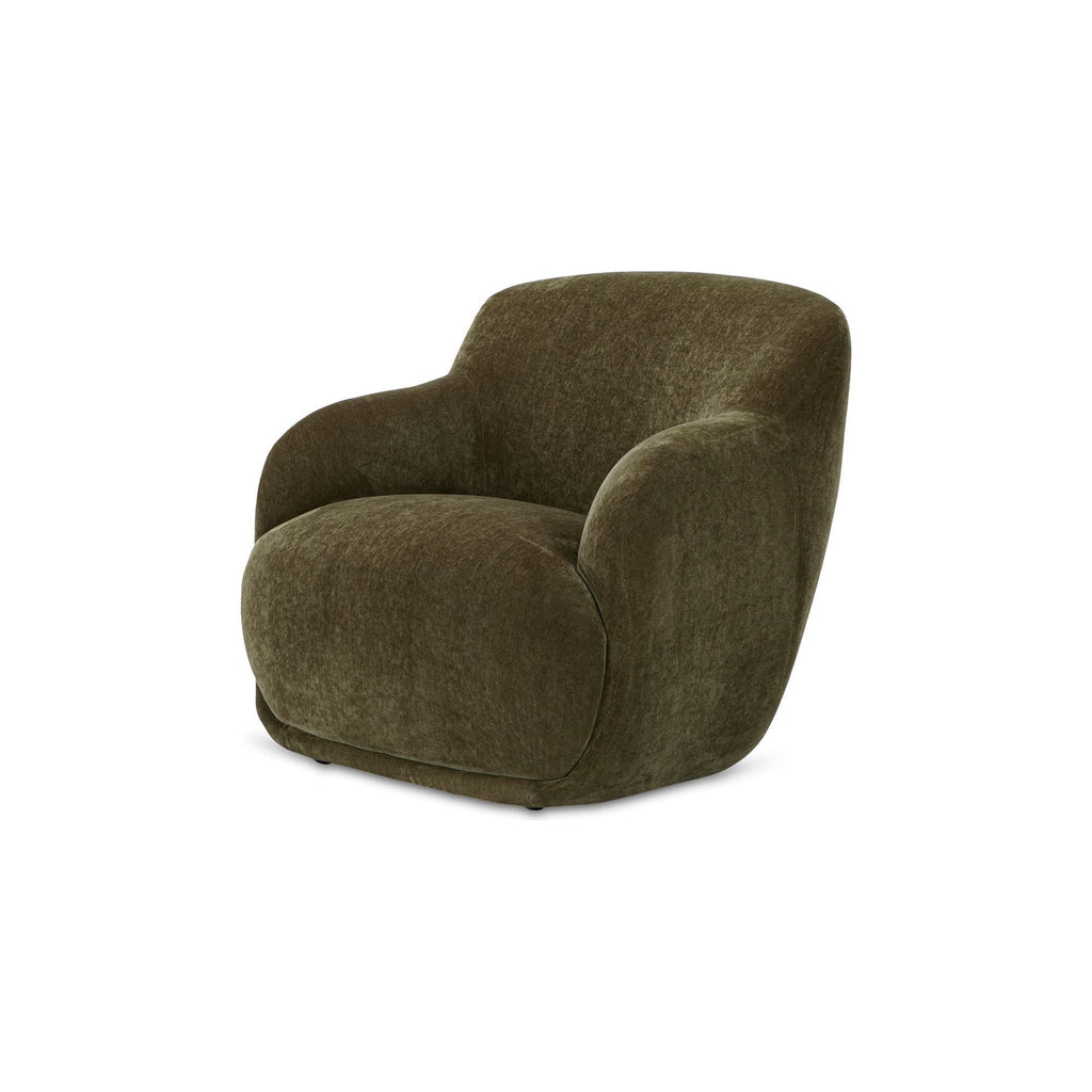 Fauteuil moderne en polyester à dossier haut, accoudoirs arrondis et assise en mousse/fibre pour salon