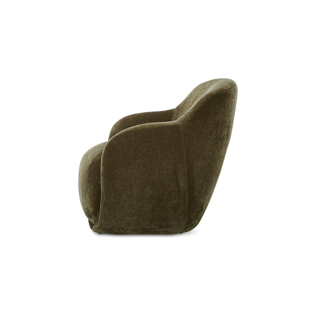 Fauteuil moderne en polyester à dossier haut, accoudoirs arrondis et assise en mousse/fibre pour salon