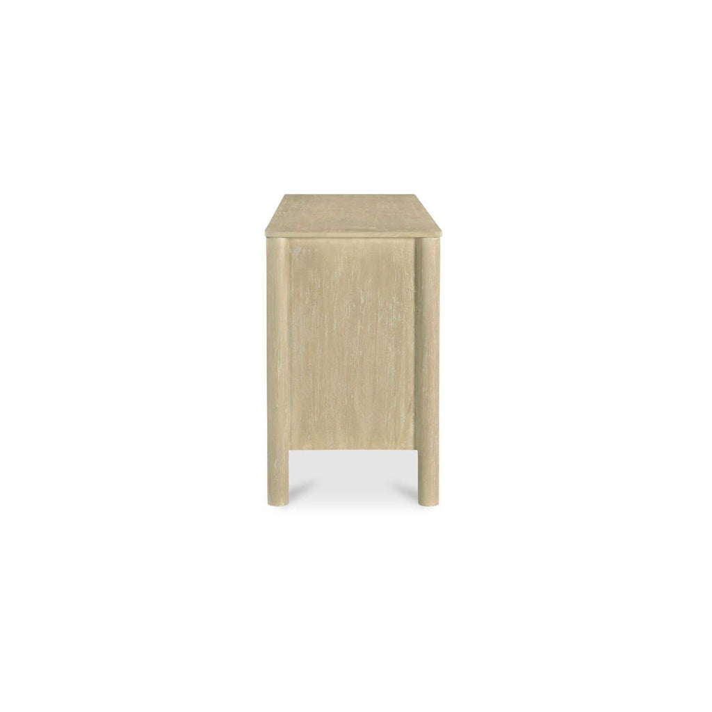 Bois de manguier traditionnel avec 3 tiroirs et quincaillerie festonnée en laiton pour salle à manger