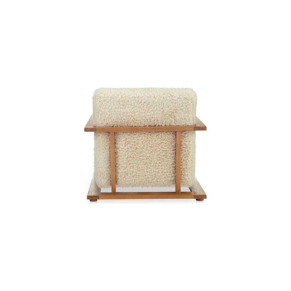 Fausse peau de mouton rustique avec cadre en bois massif et teinture vintage pour salon