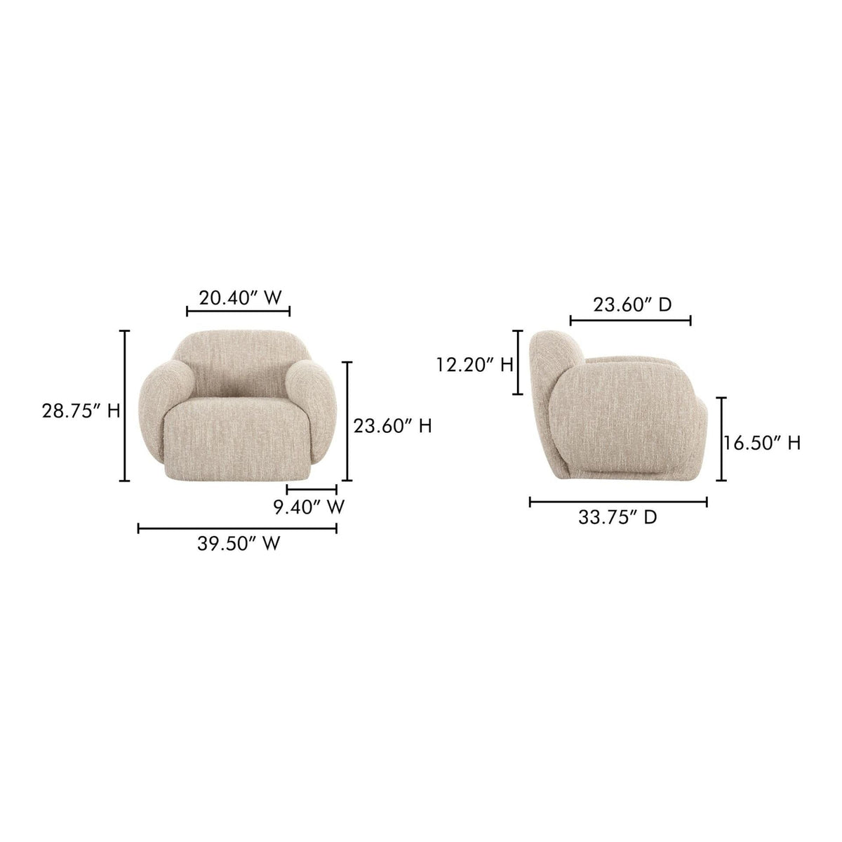 Velours minimaliste avec design audacieux et incurvé à profil bas pour le salon
