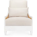 Acajou côtier avec cannage fait main et coussin en lin pour salon