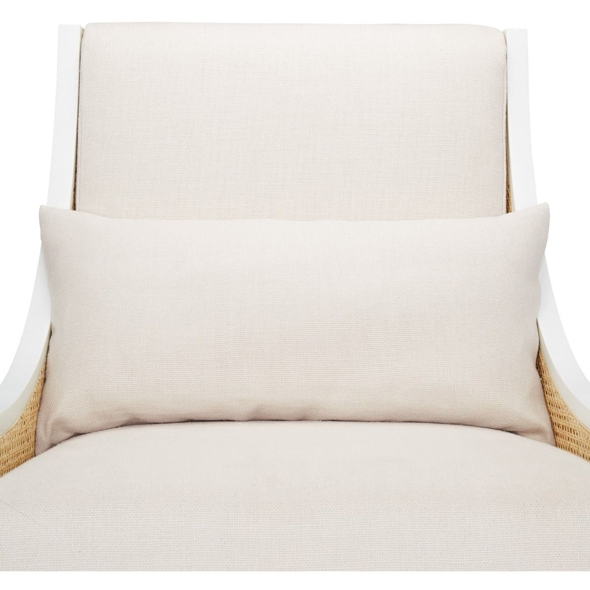 Acajou côtier avec cannage fait main et coussin en lin pour salon