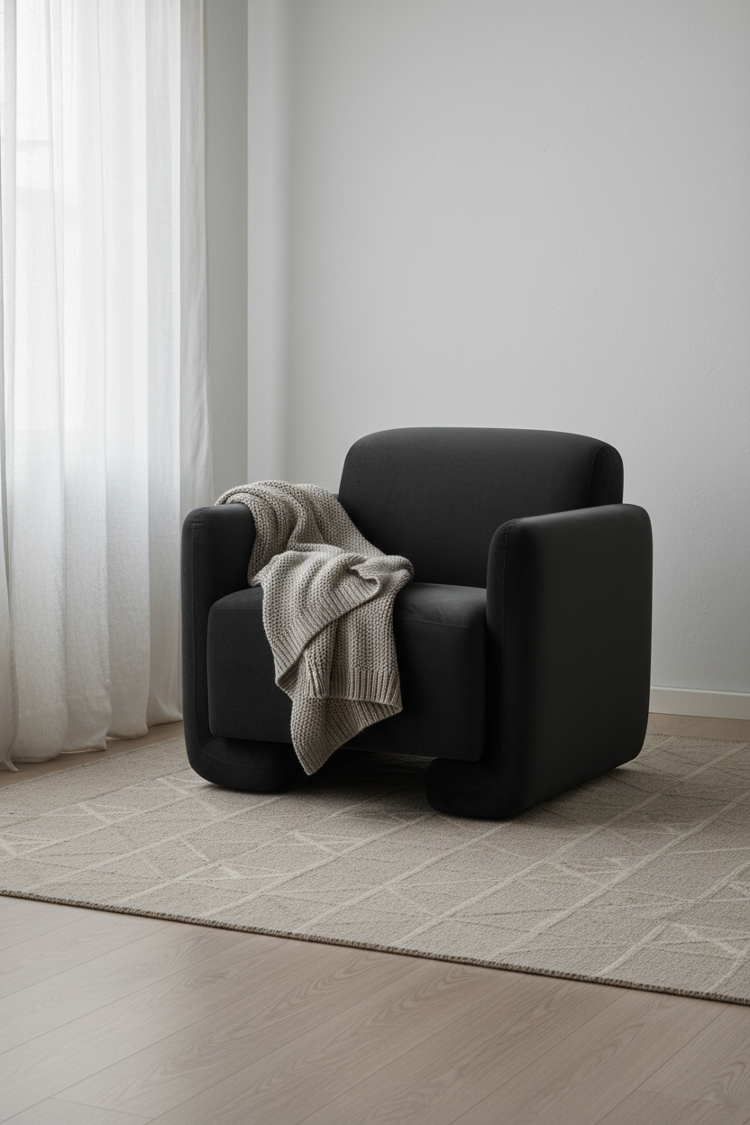 Contemporain rembourré avec pieds escamotables pour salon
